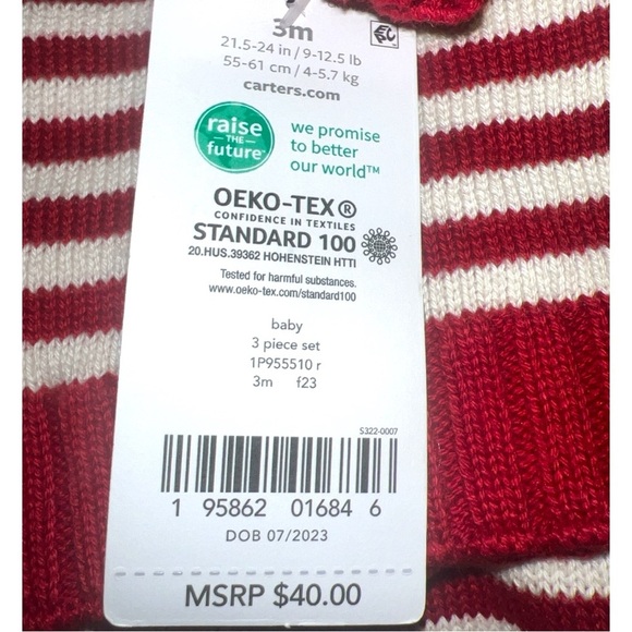 Carter's Baby 3-Piece Holiday/Christmas Outfit Set| Sweater/Pant/Hat | NEW/NWT♥️ - Picture 7 of 7